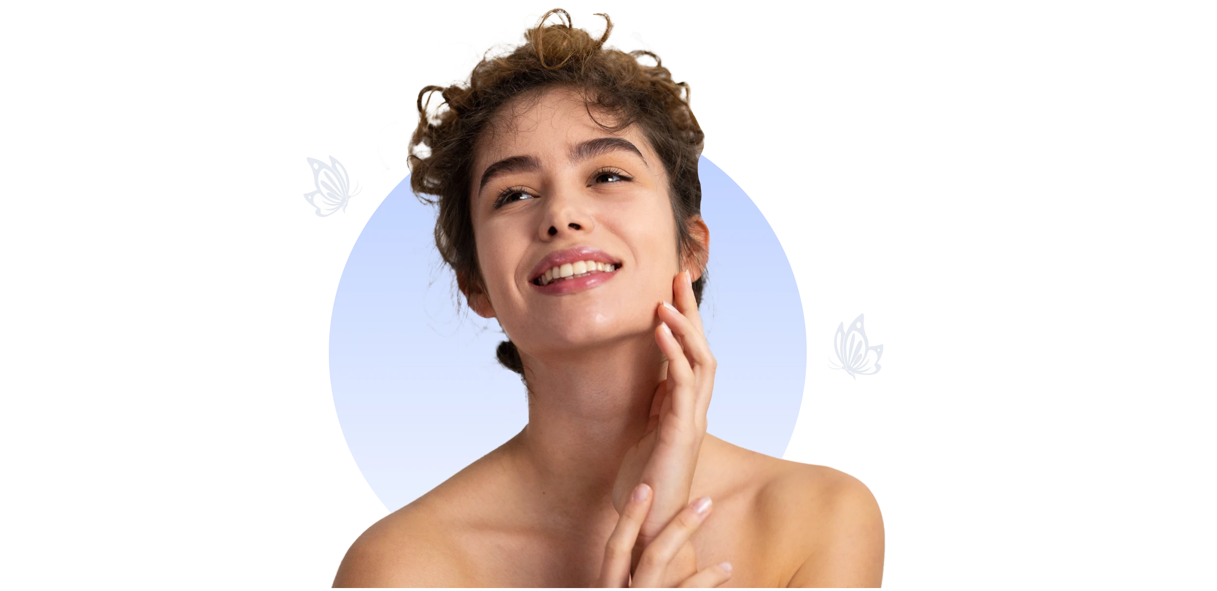 Smiling woman with curly hair