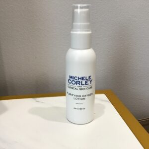 Michele Corley skincare product display