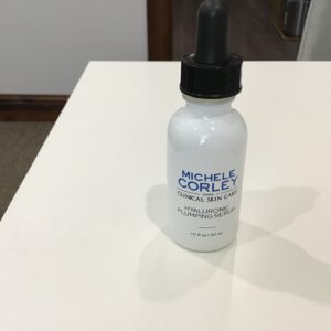 Michele Corley skincare product bottle