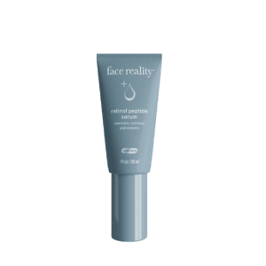 Skincare product tube on black background